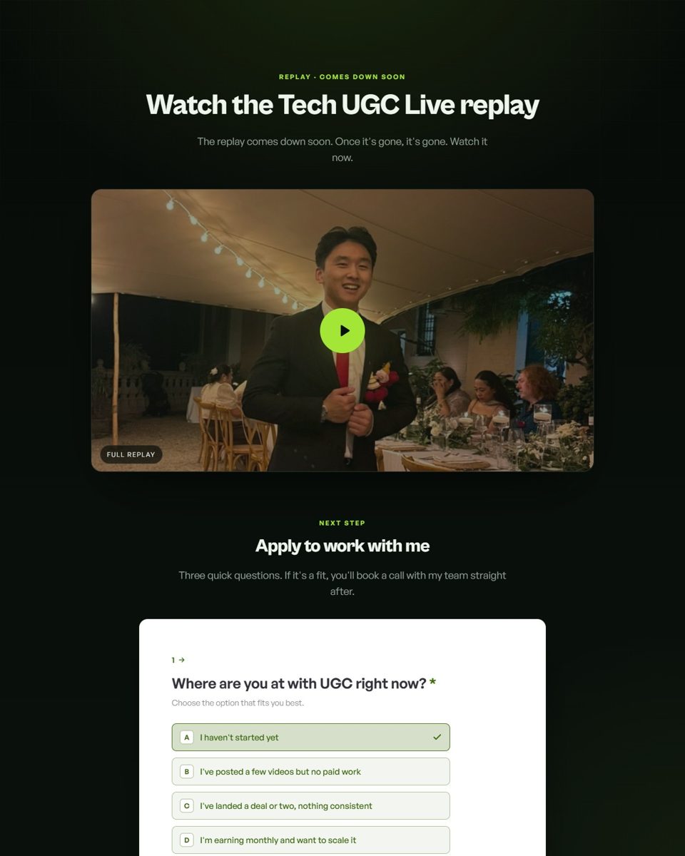 Replay + application preview